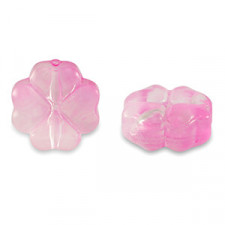 Glasperle 10mm Glücksklee - Pink